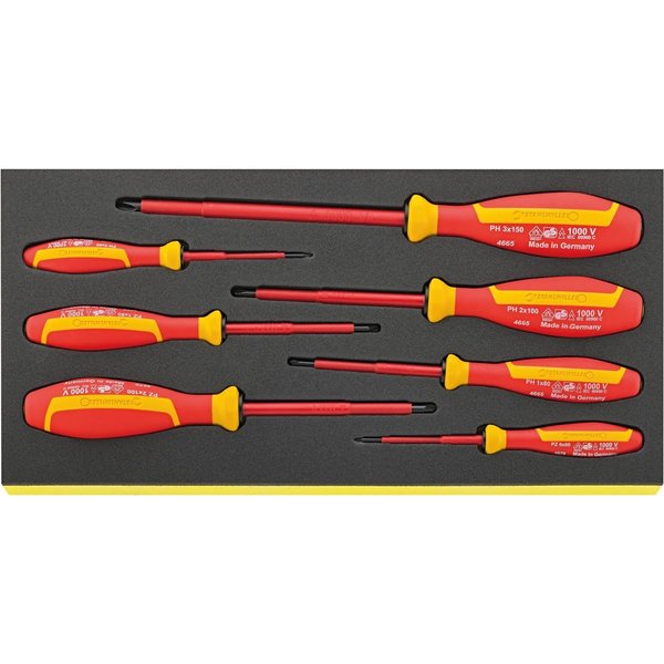 Stahlwille Tools DRALL+ set of screwdrivers i.TCS inlay No.TCS 4665/4670 VDE 1/3-tray7-pcs. 96838785